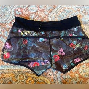Lululemon speed shorts. Rare flower print.